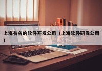 上海有名的软件开发公司（上海软件研发公司）